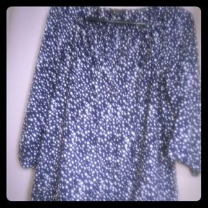 Ann Taylor Poka dot 3/4 Sleeve Top